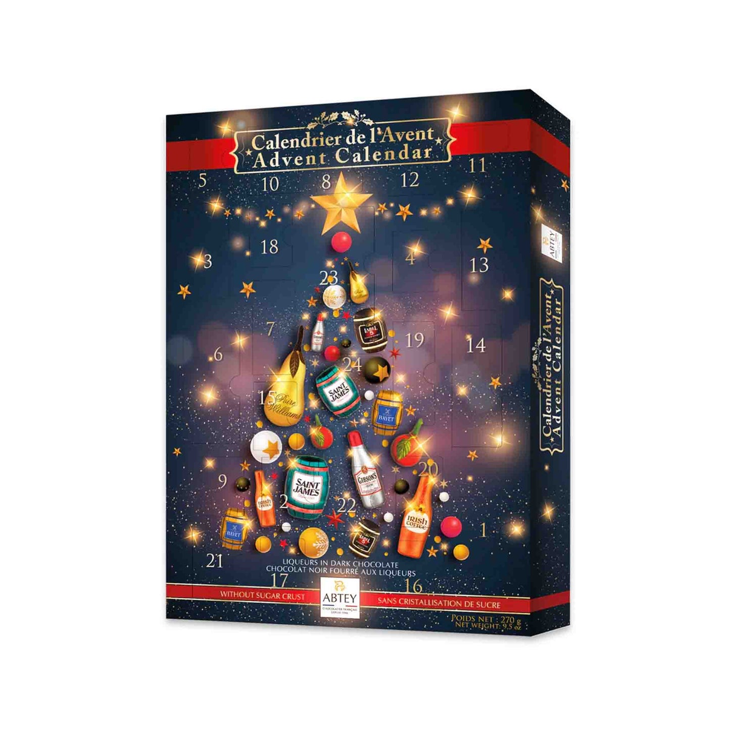ABTEY LIQUEURS IN DARK CHOCOLATE ADVENT CALENDAR 270g