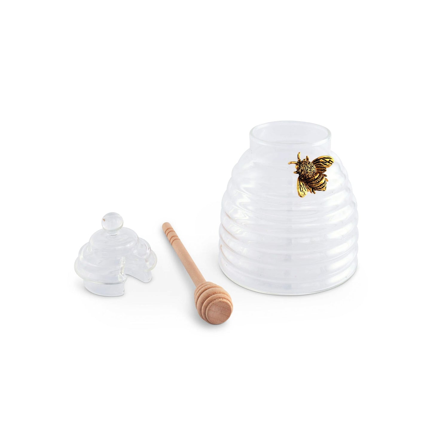 ARTHUR COURT GOLD BEE HONEY JAR WITH DIPPER SET