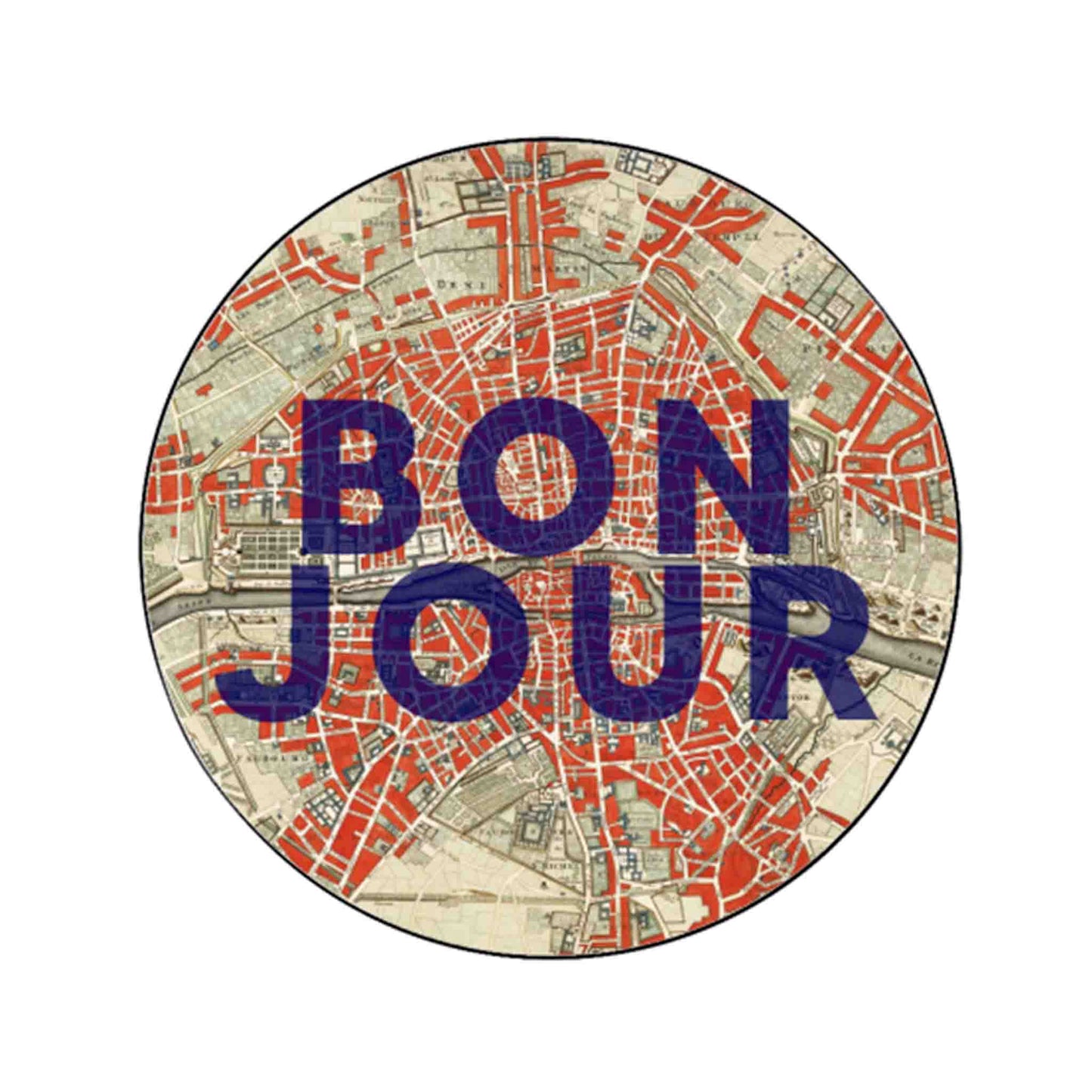 ART WOW BONJOUR BY THE 13 PRINTS DINNER PLATE