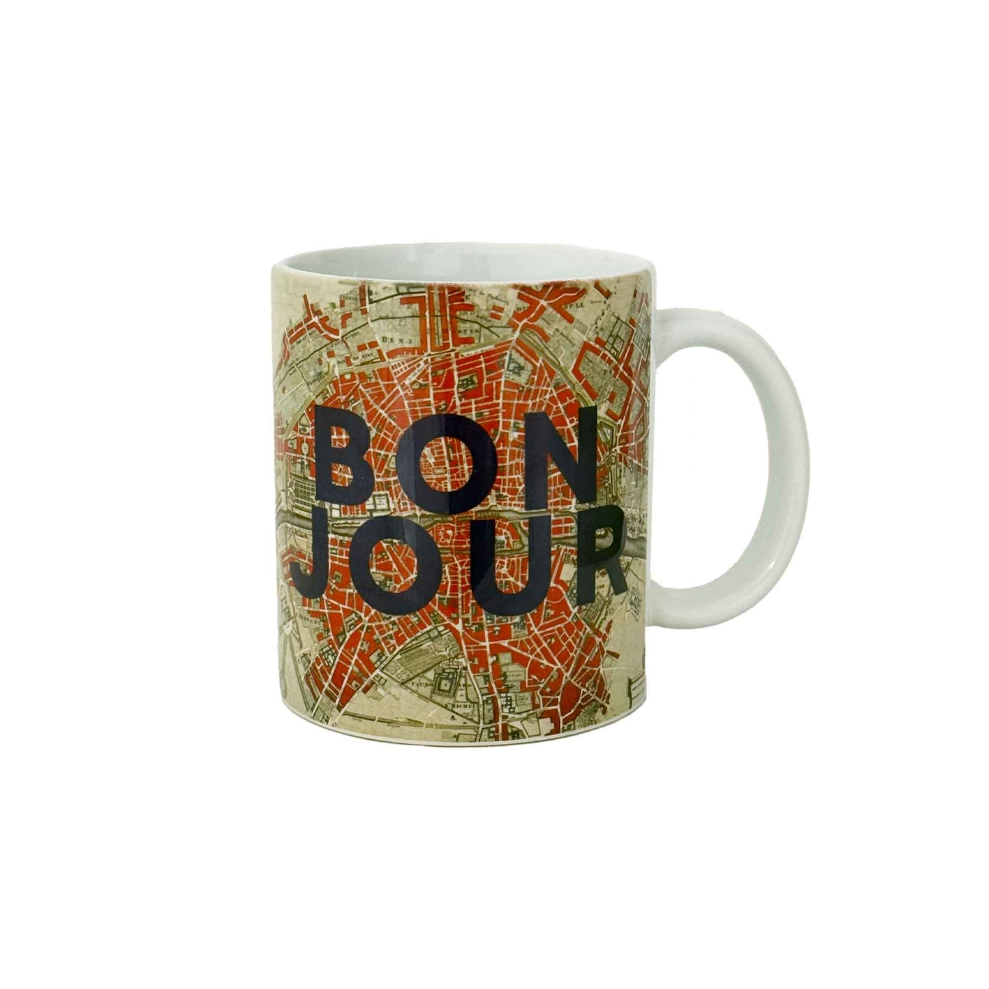 ART WOW BONJOUR BY THE 13 PRINTS MUG - WHITE