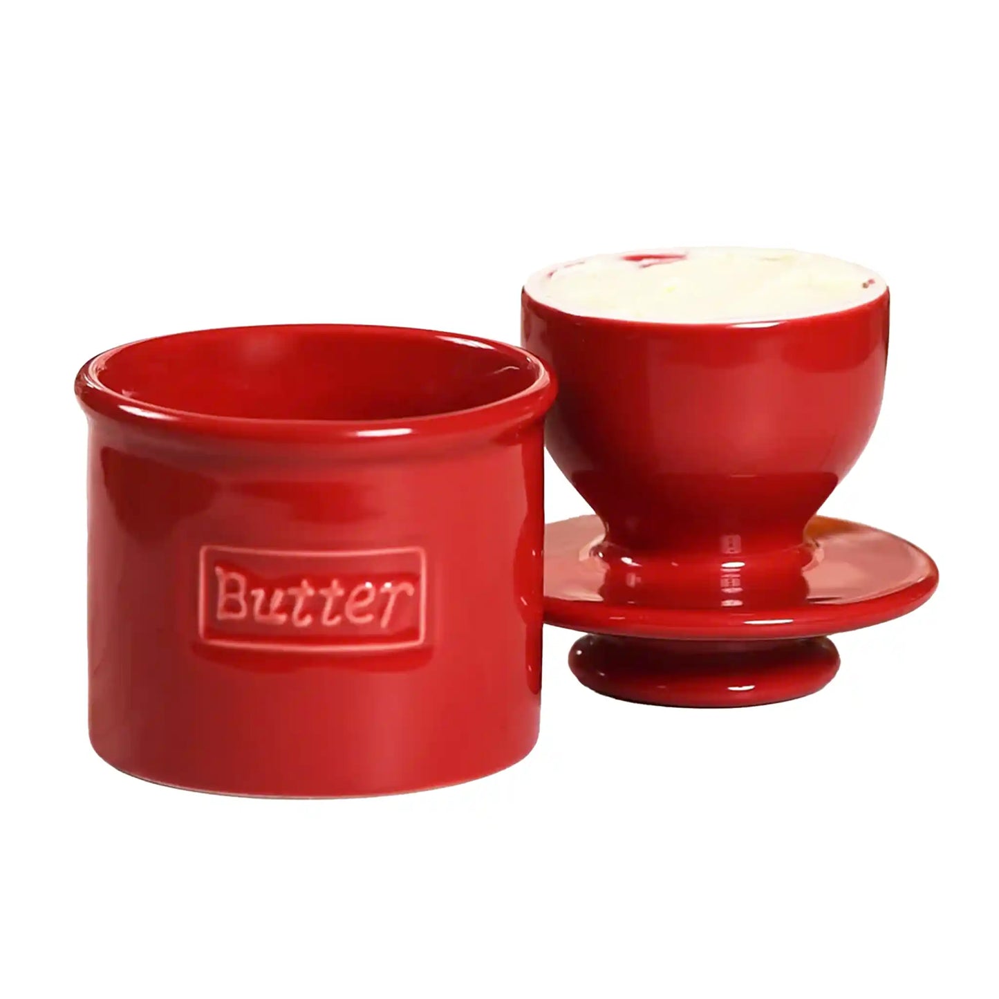 BUTTER BELL CROCK - MARASCHINO RED CAFE