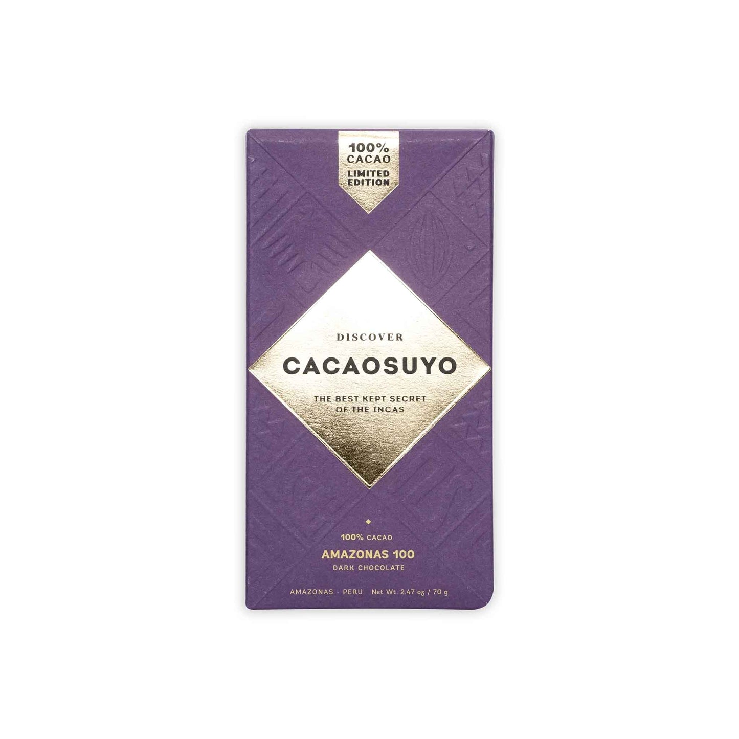 CACAOSUYO AMAZONAS 100% DARK CHOCOLATE 70g