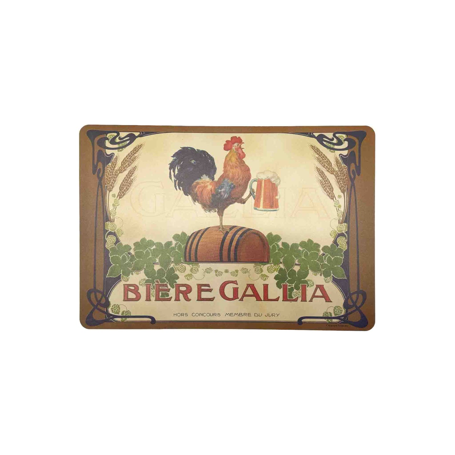 CARTEXPO "BIERE GALLIA" VINTAGE STYLE PLACEMAT