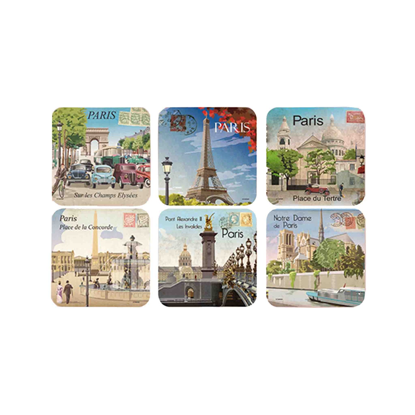CARTEXPO "MONUMENTS PARIS" COASTERS SET OF 6