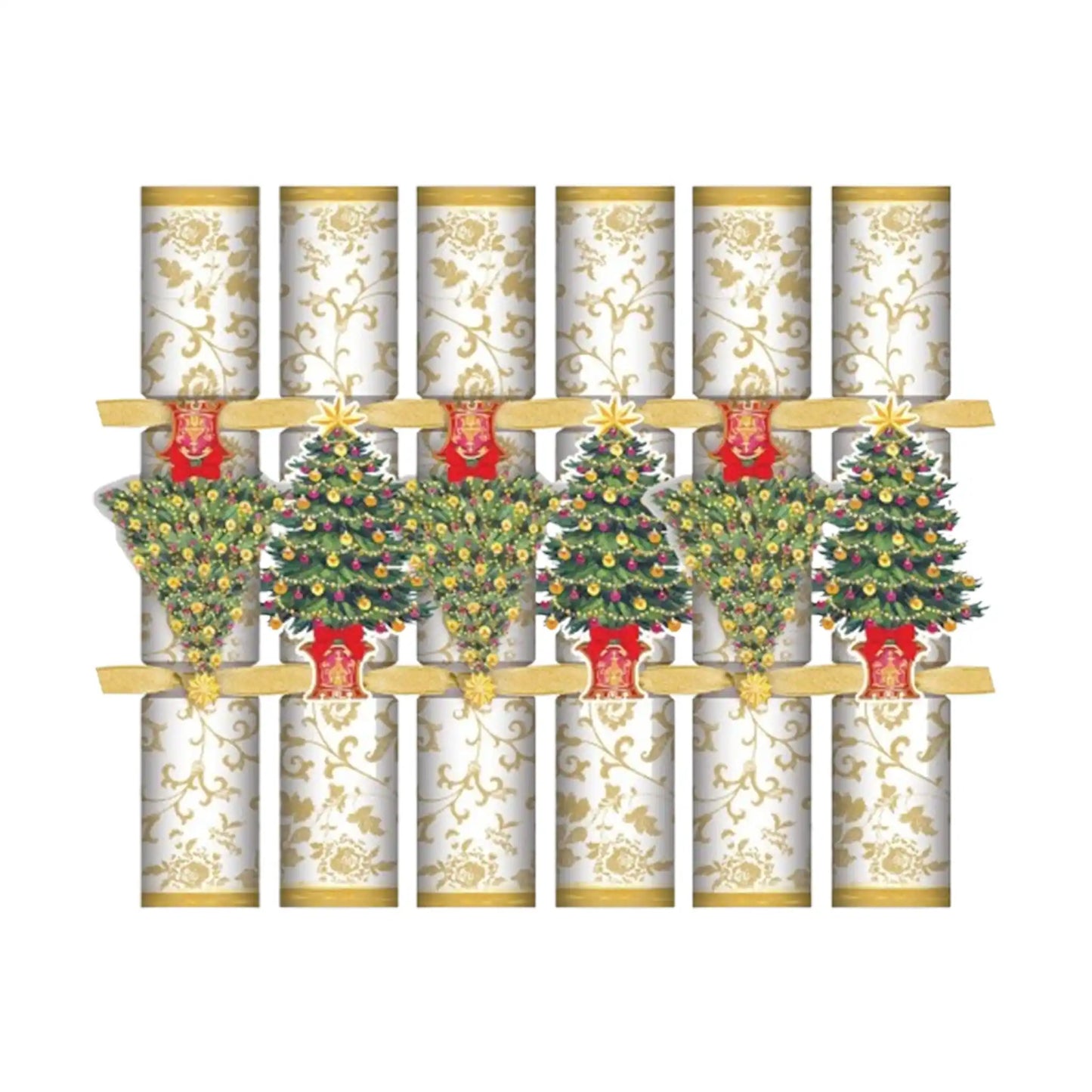 CASPARI GILDED TREE CHRISTMAS 6 CRACKERS
