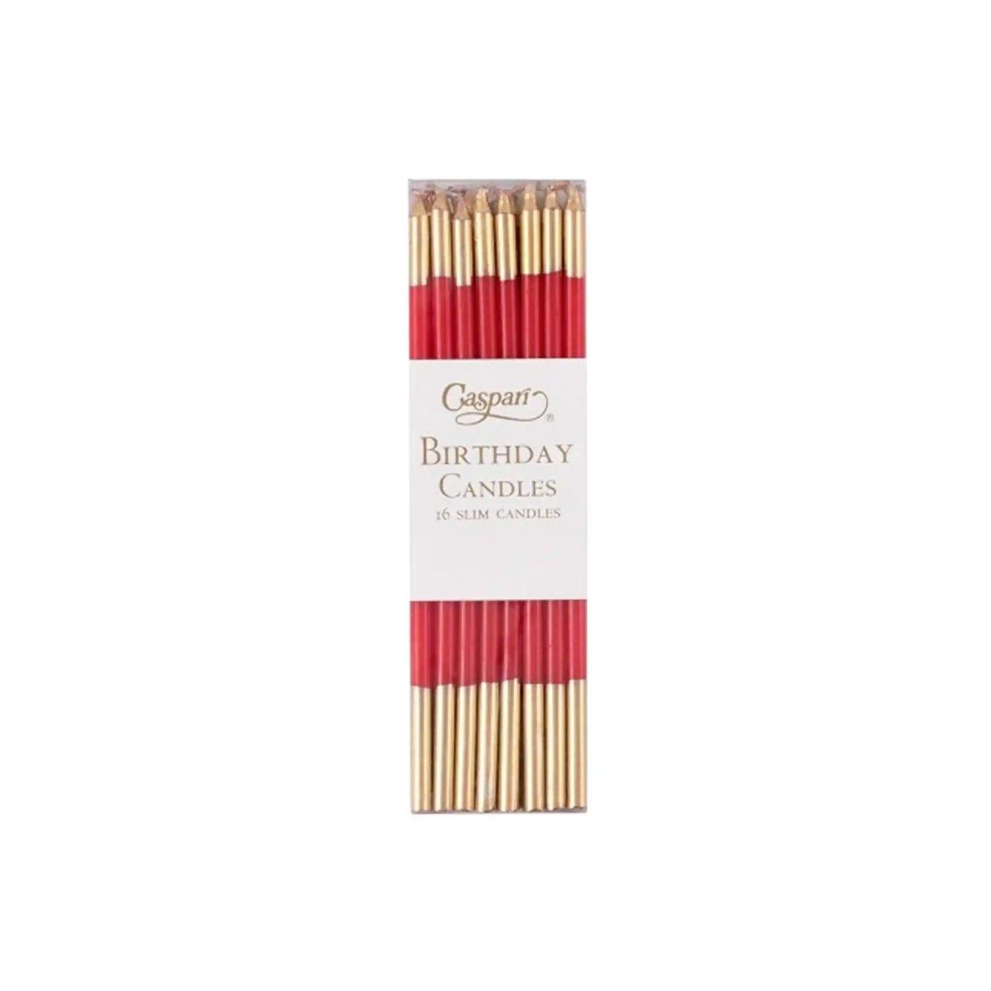 CASPARI SLIM CANDLES RED/GOLD