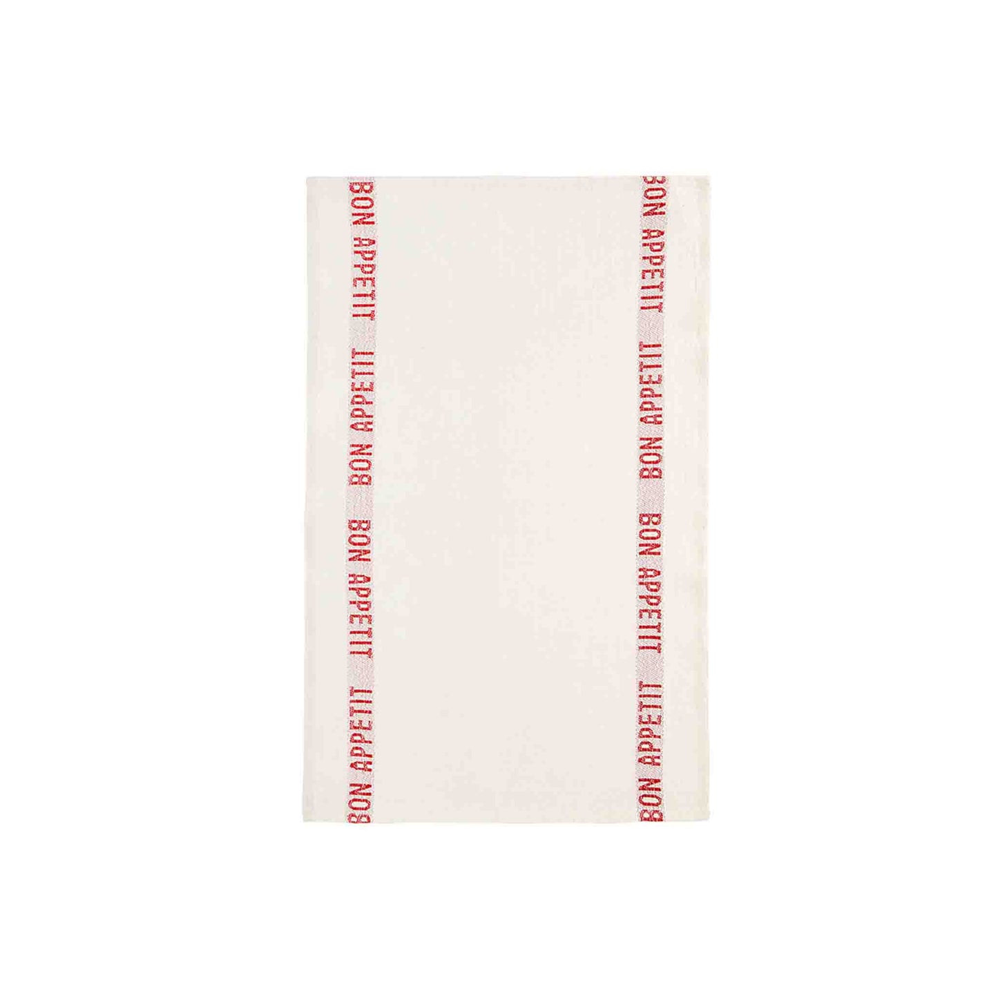 CHARVET EDITIONS BON APPETIT TEA TOWEL - WHITE/RED