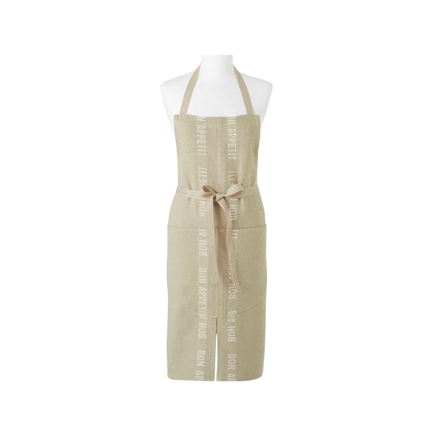 CHARVET EDITIONS BON APPETIT APRON - KHAKI/WHITE