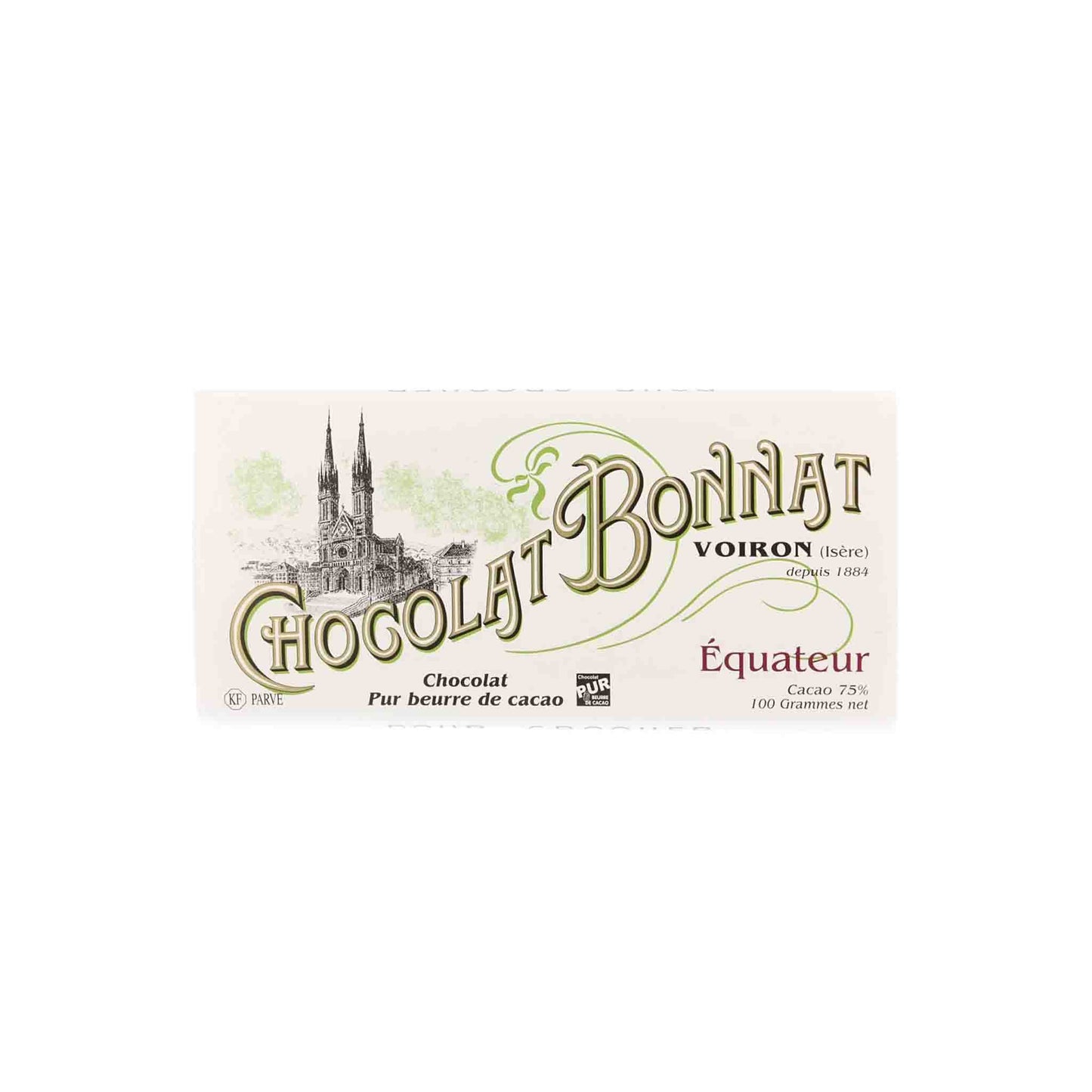 CHOCOLAT BONNAT VOIRON EQUATEUR 75% DARK CHOCOLATE 100g