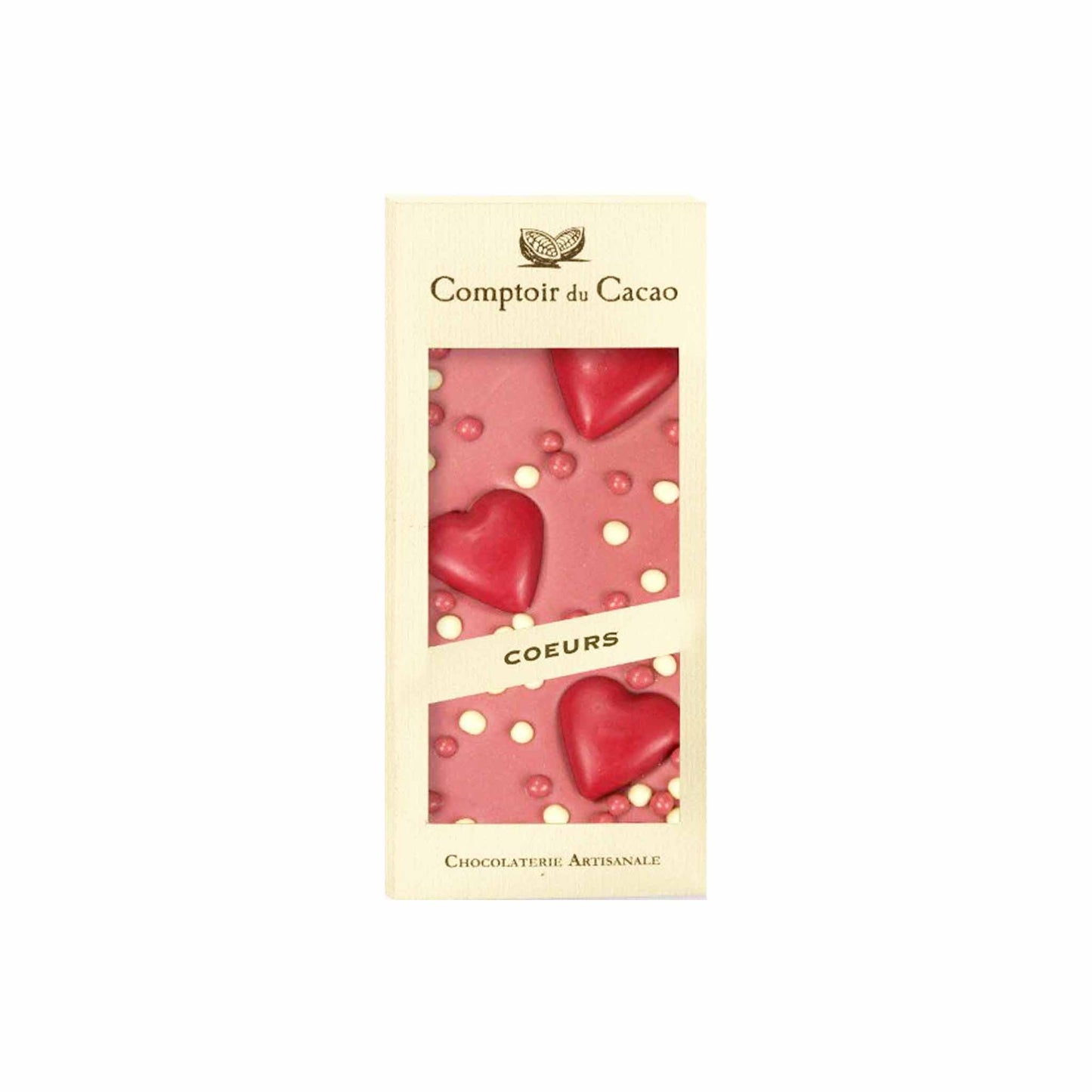 COMPTOIR DU CACAO RUBY CHOCOLATE COUVERTURE WITH HEARTS 90g