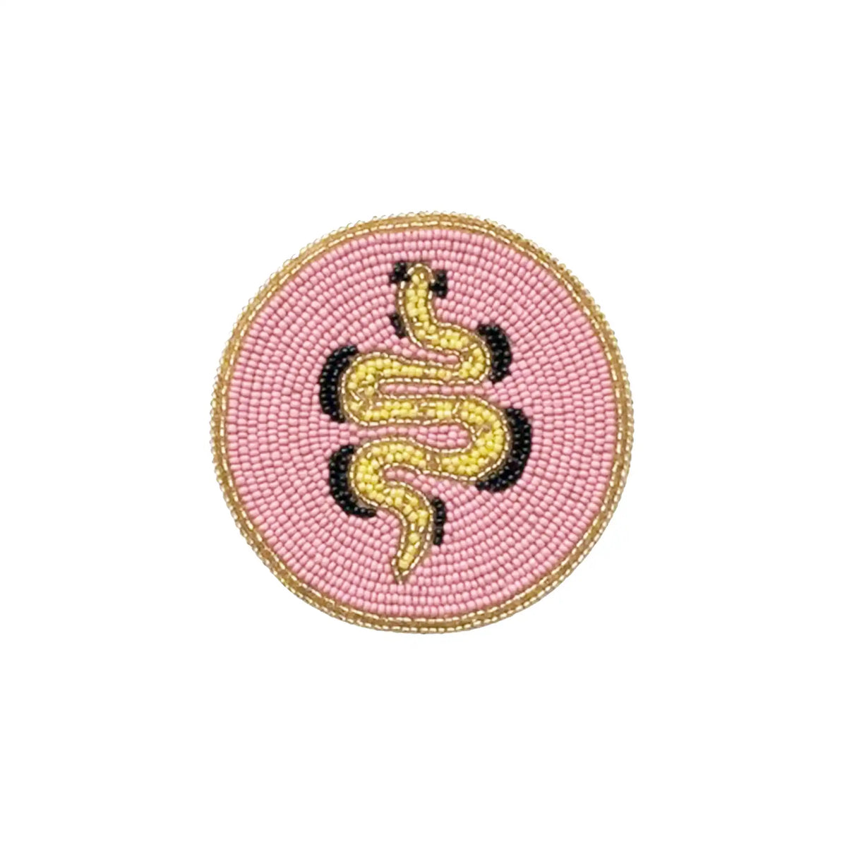 CREATIVE BEADED COTTON COASTER W/SNAKES SET 4pc