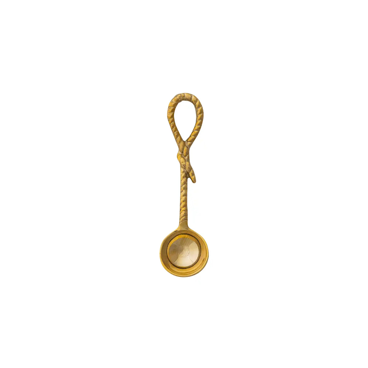 CREATIVE BRASS SPOON W/ROPE HANDLE