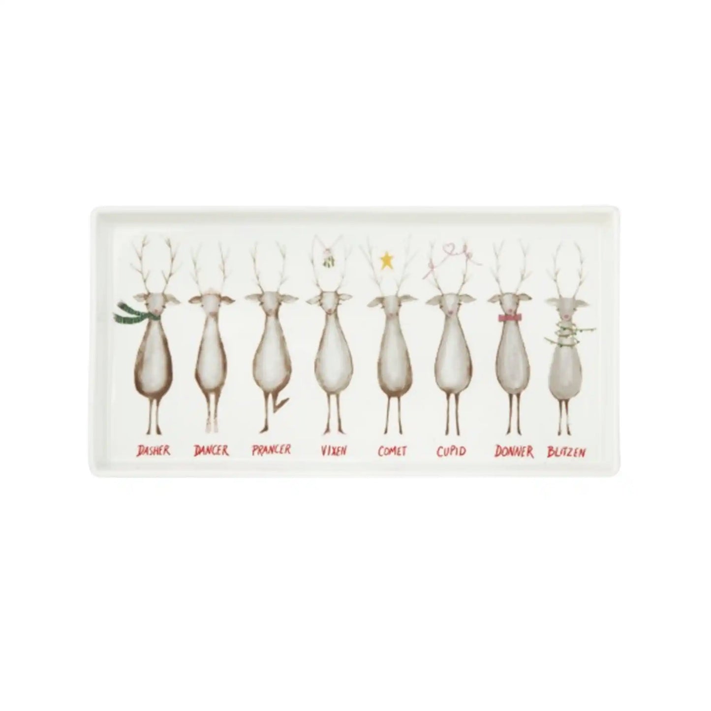 CREATIVE STONEWARE PLATTER WITH SANTA'S REINDEERS