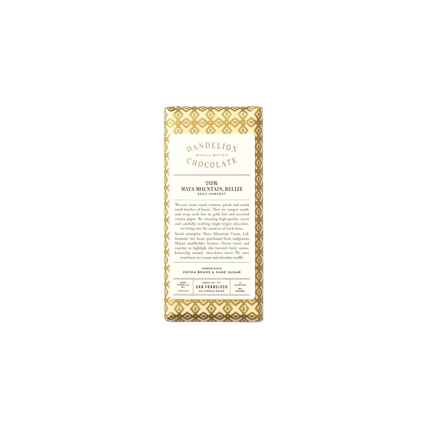 DANDELION MAYA MOUNTAIN BELIZE 70% CHOCOLATE 2oz
