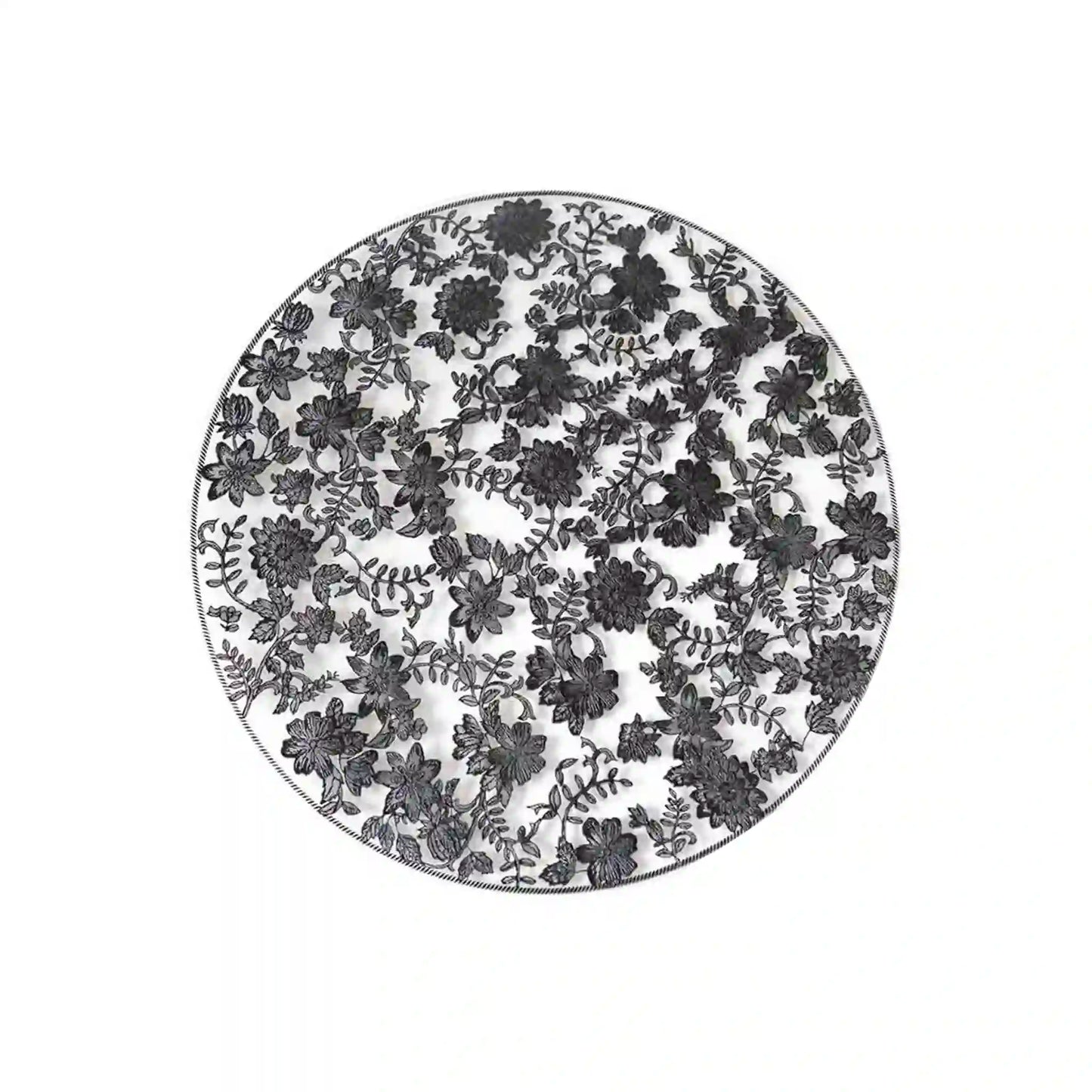 FIORIRA UN GIARDINO TRANSPARENT UNDERPLATE WITH FLOWERS - BLACK