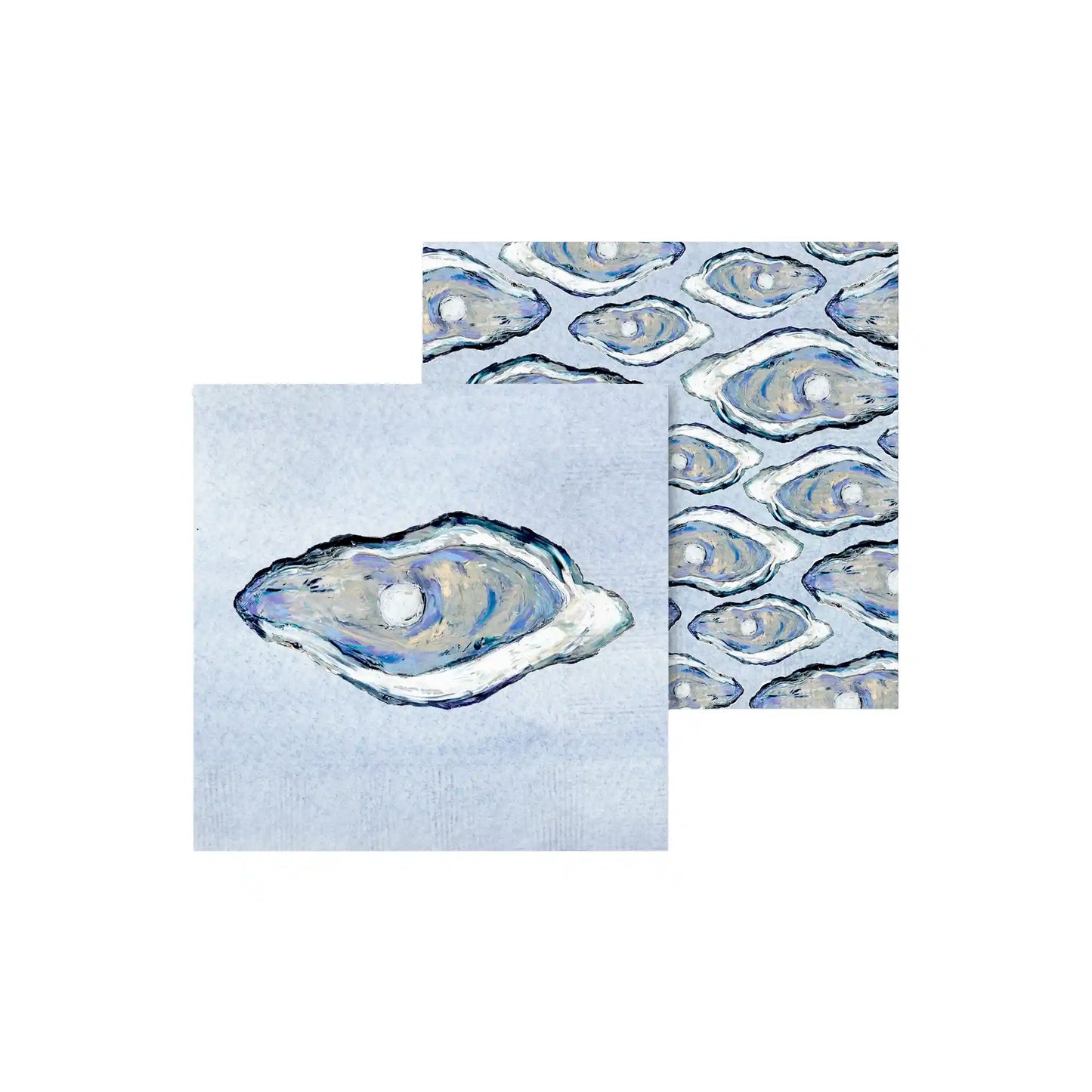 FRENCH GRAFFITI BLUE OYSTER COCKTAIL NAPKINS 20 COUNT
