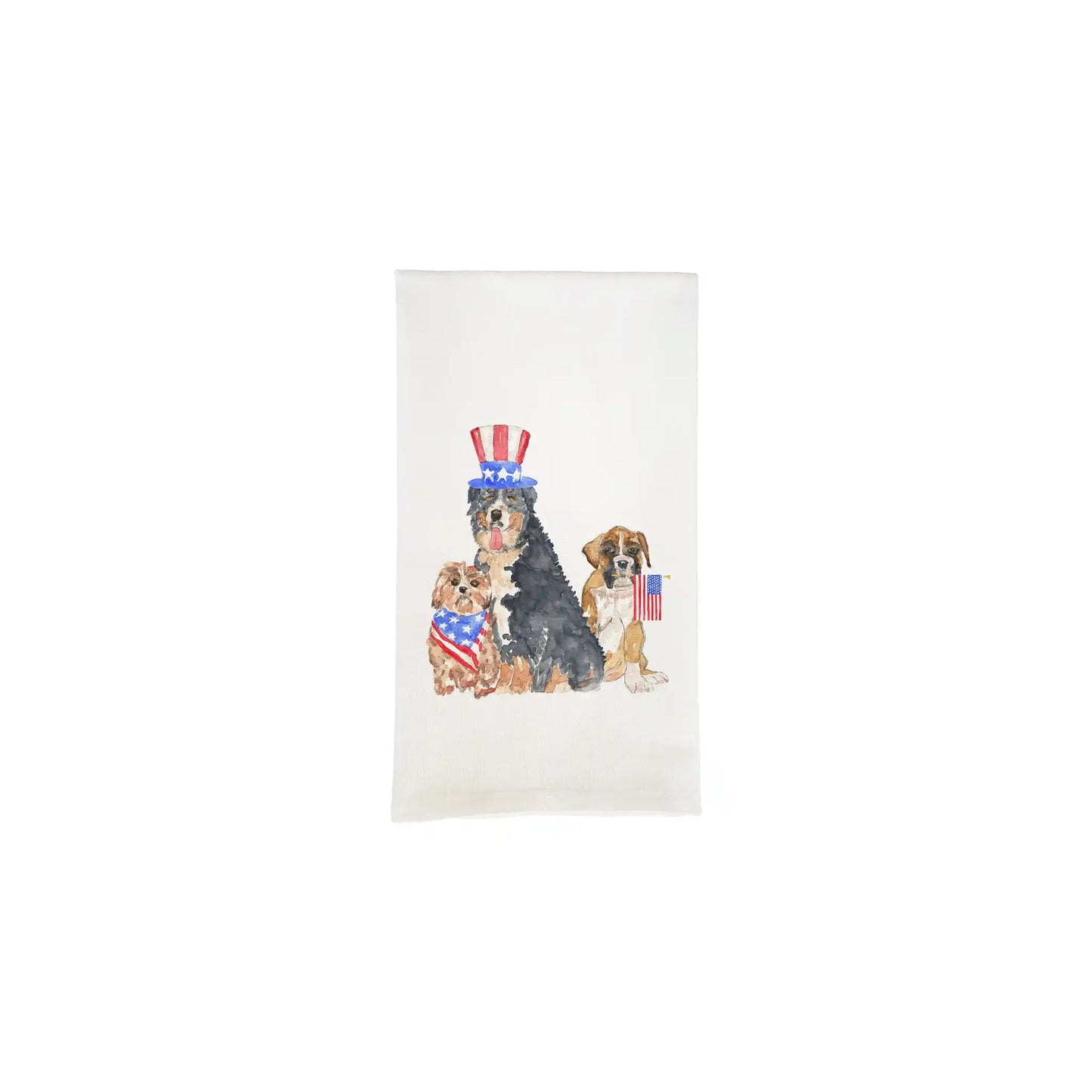 FRENCH GRAFFITI RED WOOF AND BLUE DOGS DISH TOWEL