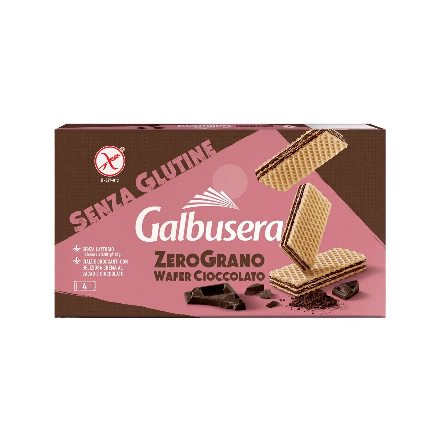GALBUSERA GLUTEN FREE ZEROGRANO CHOCOLATE CREAM WAFER COOKIES 180g