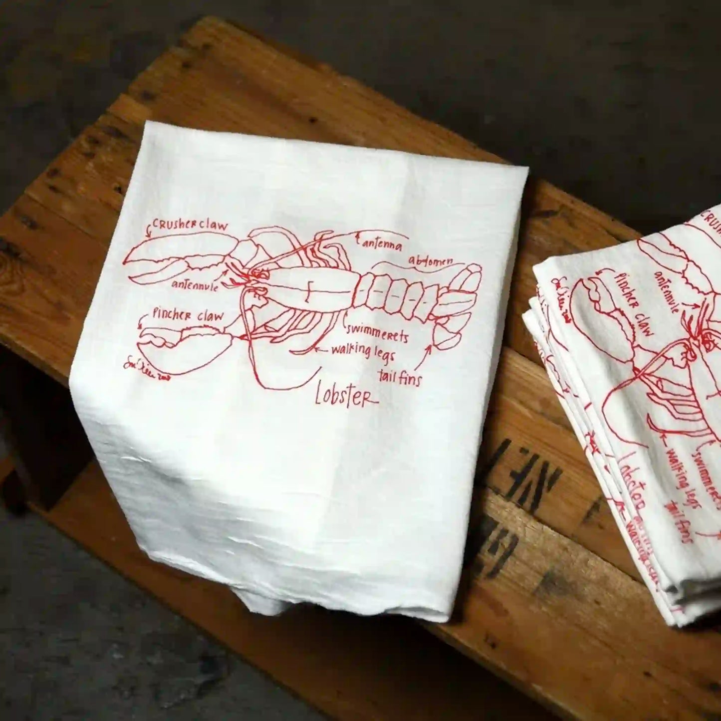 GIRLS CAN TELL LOBSTER TEA TOWEL