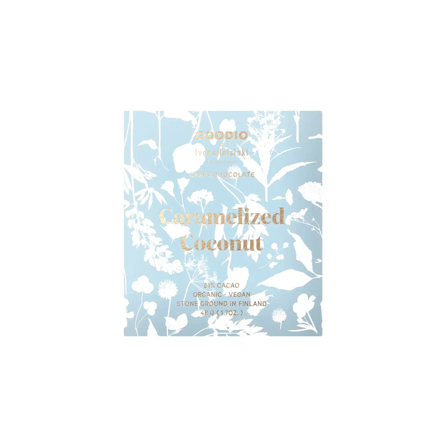 GOODIO 49% CACAO CHOCOLATE WITH CARAMELIZED COCONUT 48g