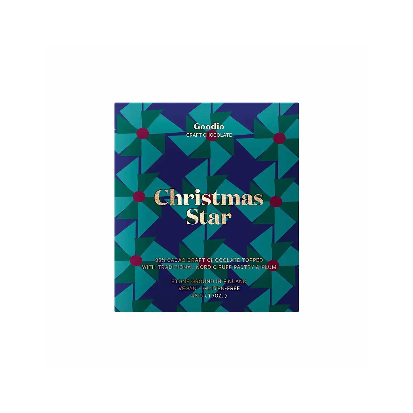 GOODIO CHRISTMAS STAR 35% CACAO VEGAN CHOCOLATE 48g