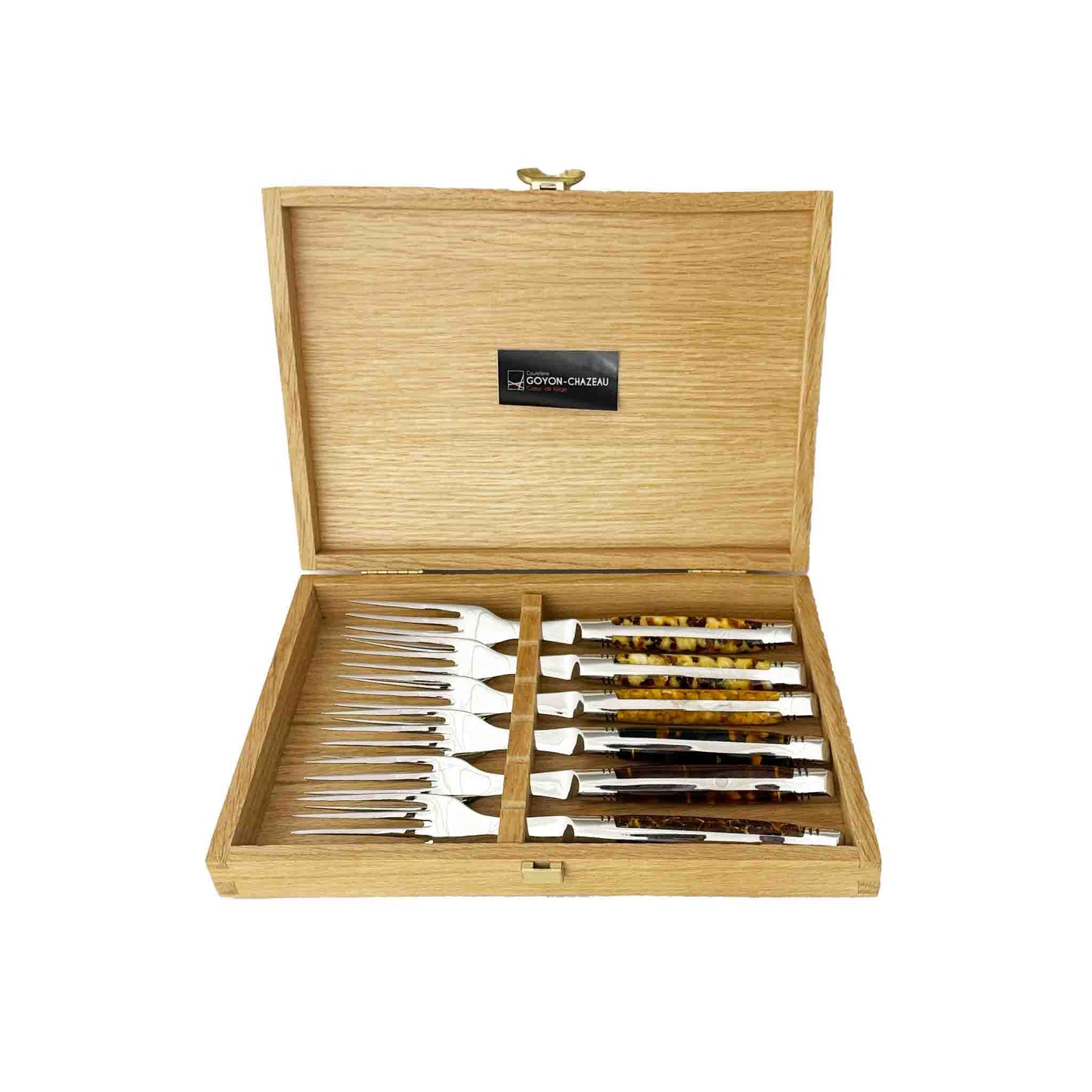 GOYON CHAZEAU 6 FORKS SET IN NOUGAT ACRYLIC
