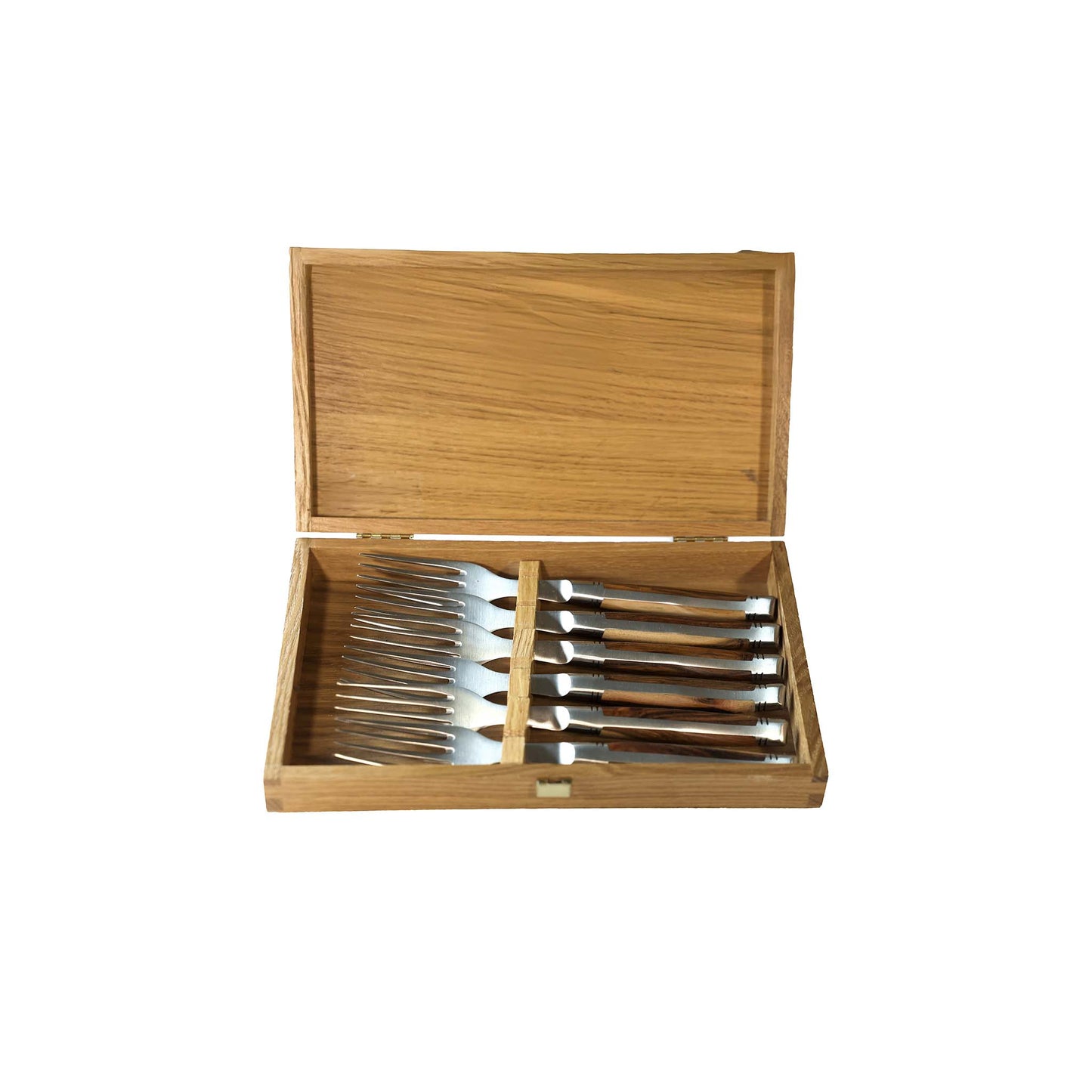GOYON CHAZEAU 6 LAGUIOLE AVANTAGE FORKS IN PISTACHIO WOOD, MATT FINISH