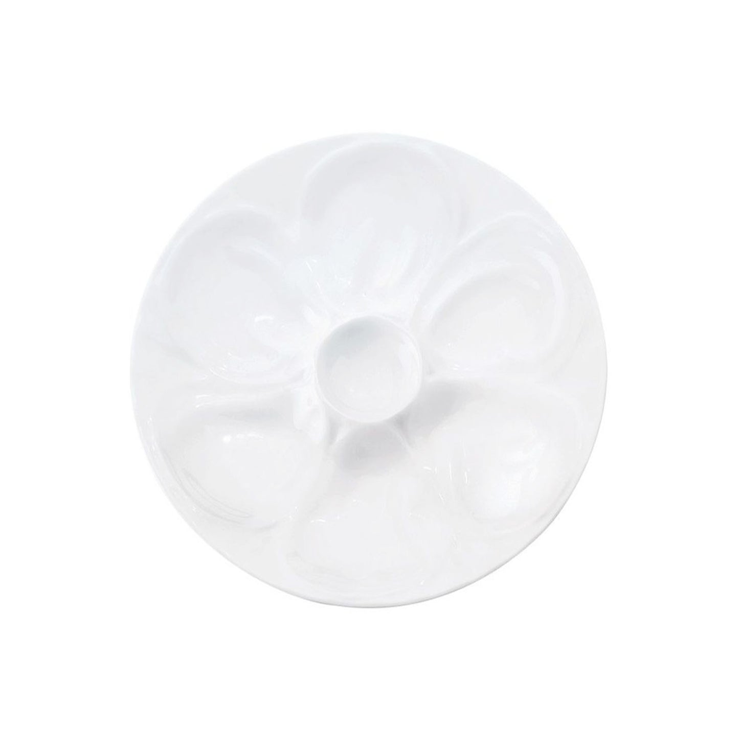 Harold Import Company white ceramic oyster plate with wells
