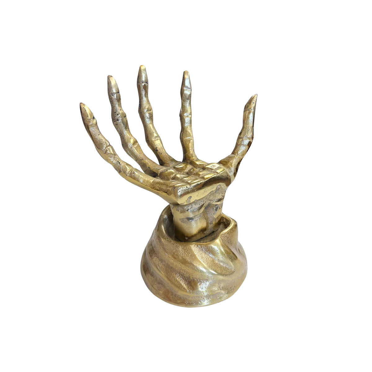 BRASS SKELETON HAND DECOR HOLDER