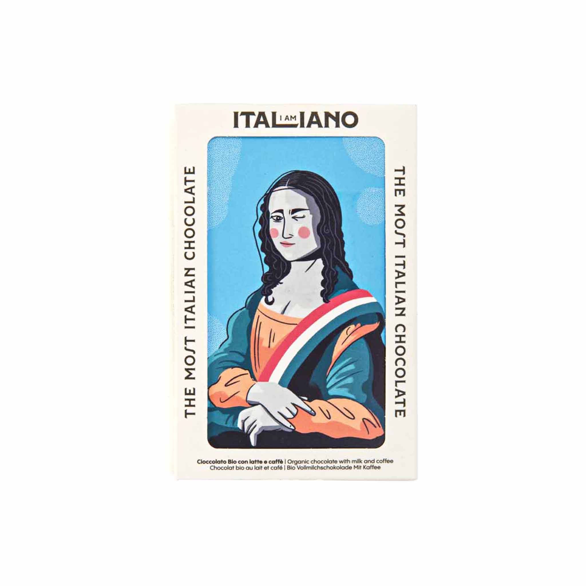 I AM ITALIANO MONA LISA ORGANIC CHOCOLATE WITH MILK & COFFEE 50g