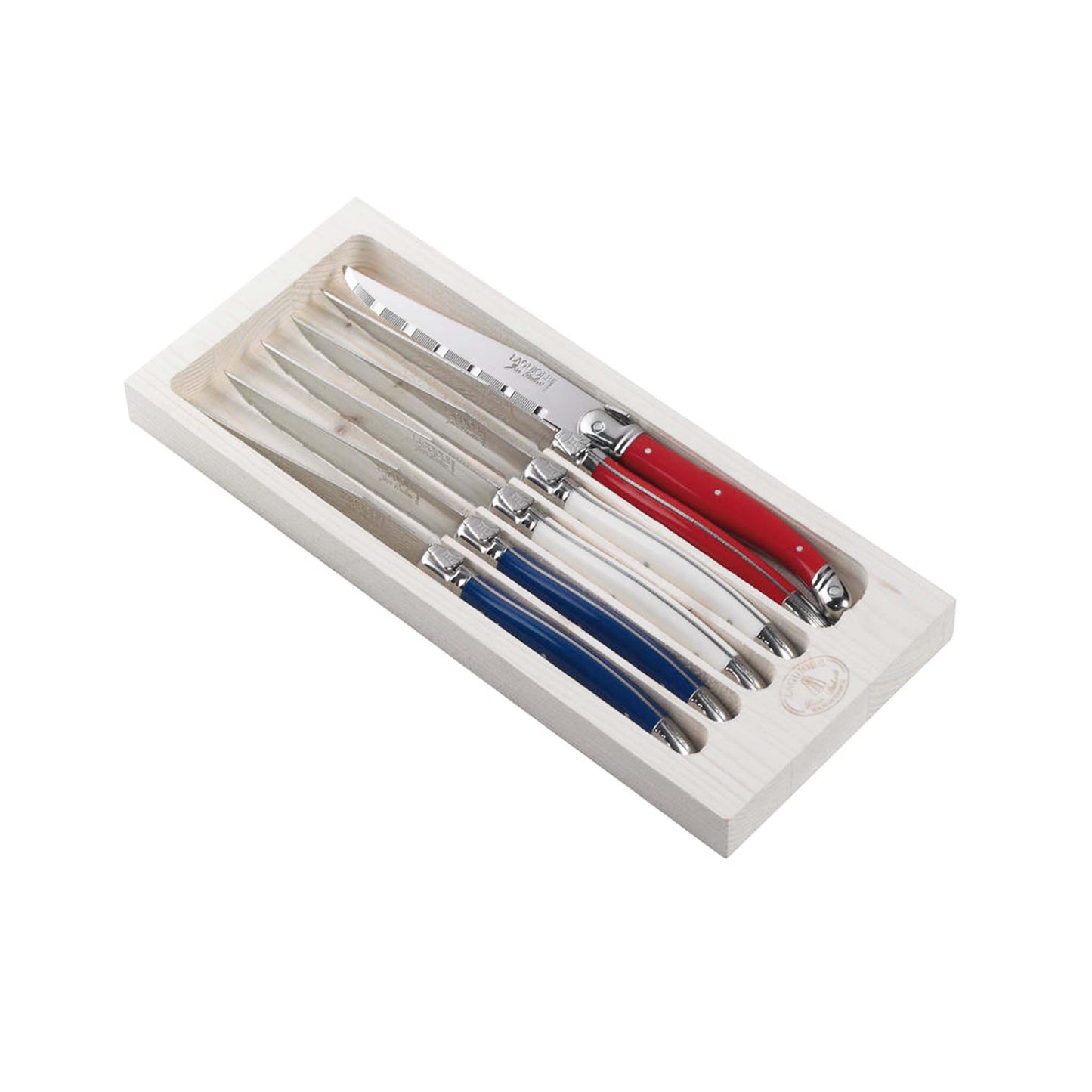 JEAN DUBOST PARIS COLORS 6 STEAK KNIVES