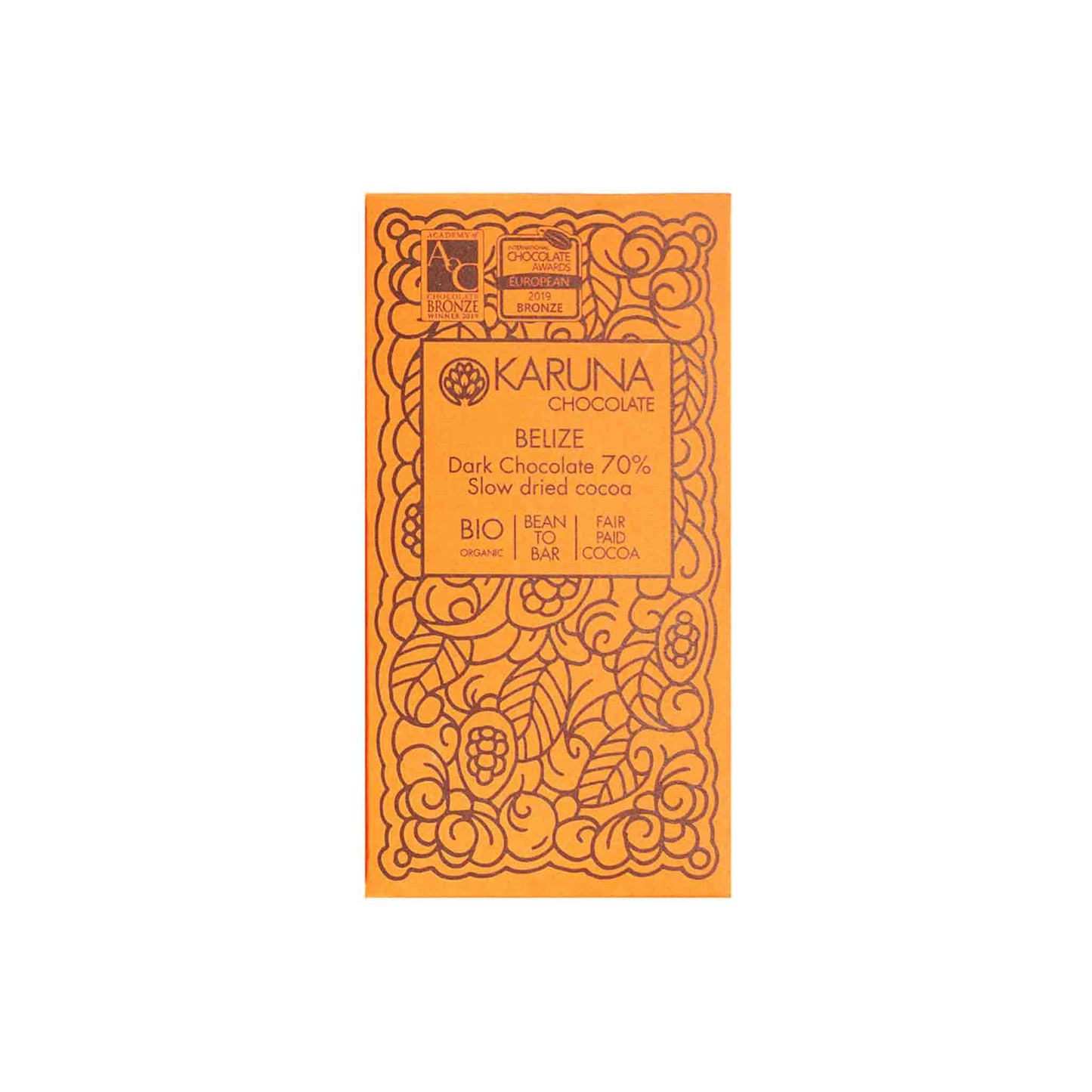 KARUNA BELIZE 70% SLOW DRIED COCOA DARK CHOCOLATE 50g