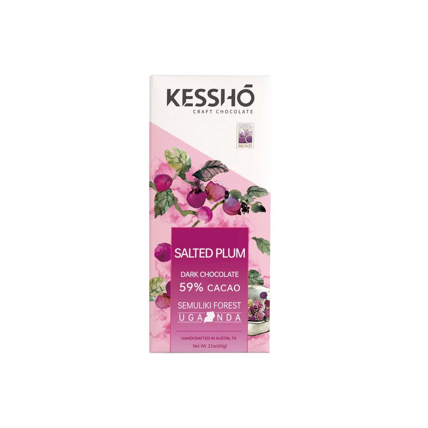 KESSHO 59% DARK CHOCOLATE WITH SALTED PLUM 60g