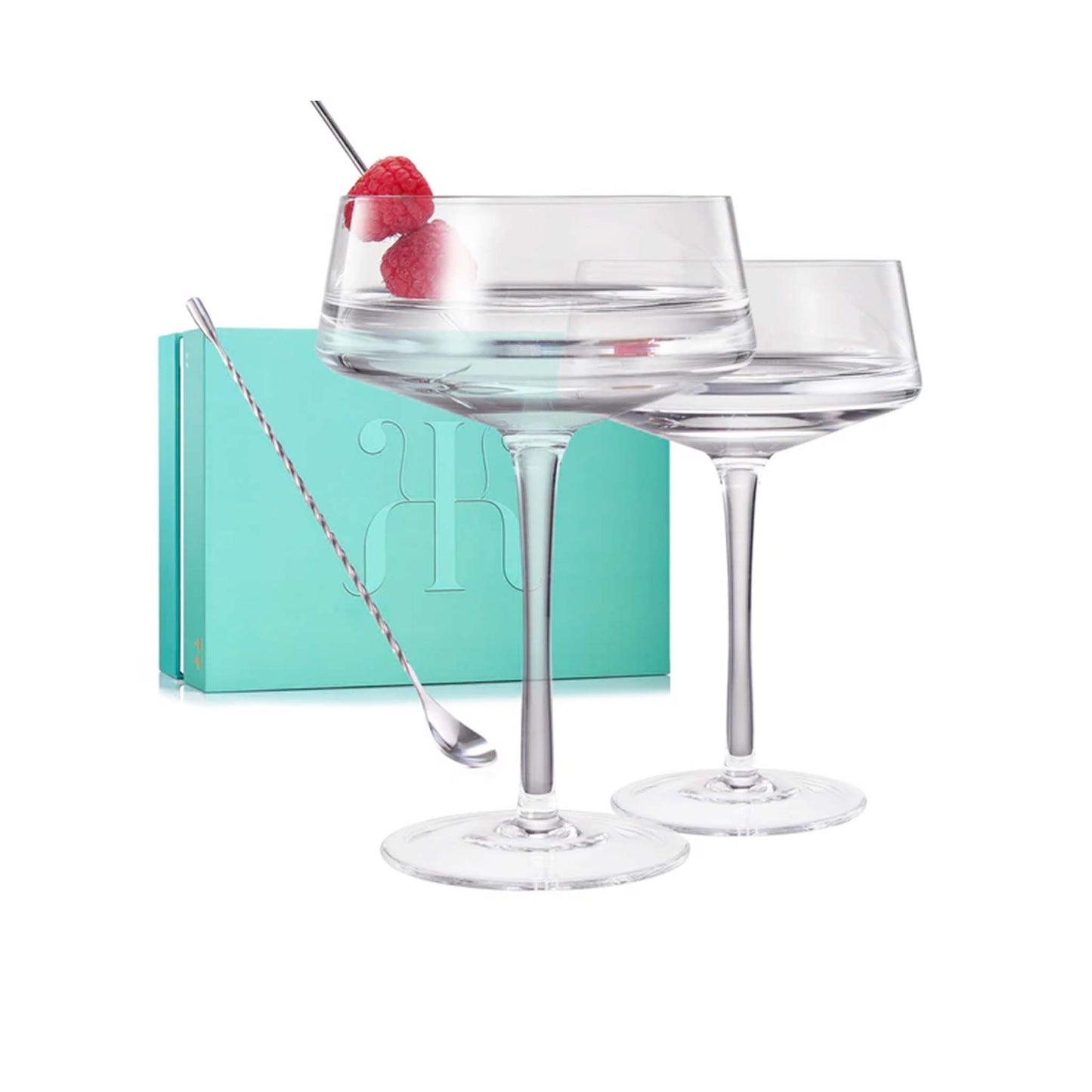 KHEN SPRITZ MARTINI GLASS SET OF 2 WITH SPOON