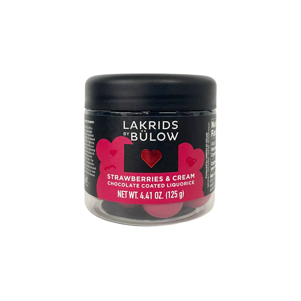 LAKRIDS STRAWBERRIES & CREAM CHOCOLATE COATED LIQUORICE 4.4oz