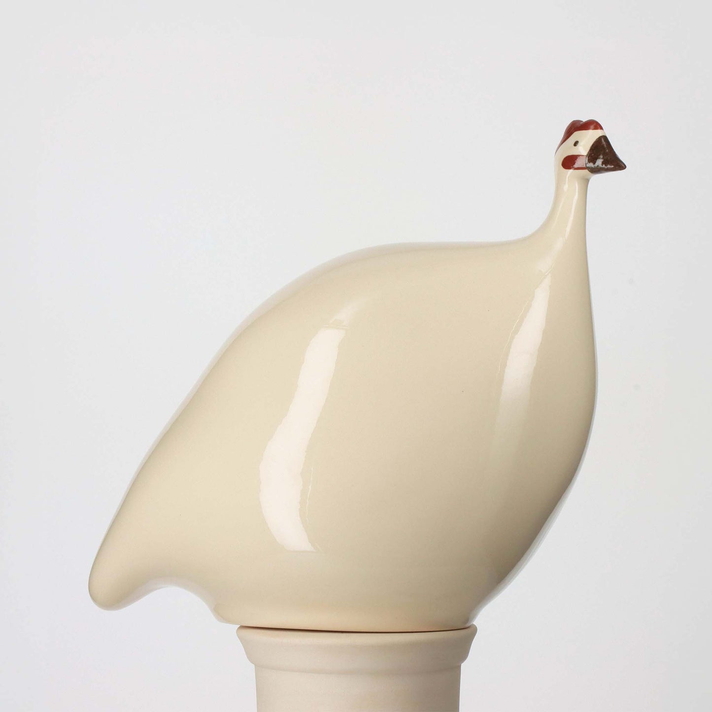LES CERAMIQUES DE LUSSAN GUINEA FOWL - LARGE SOLID WHITE