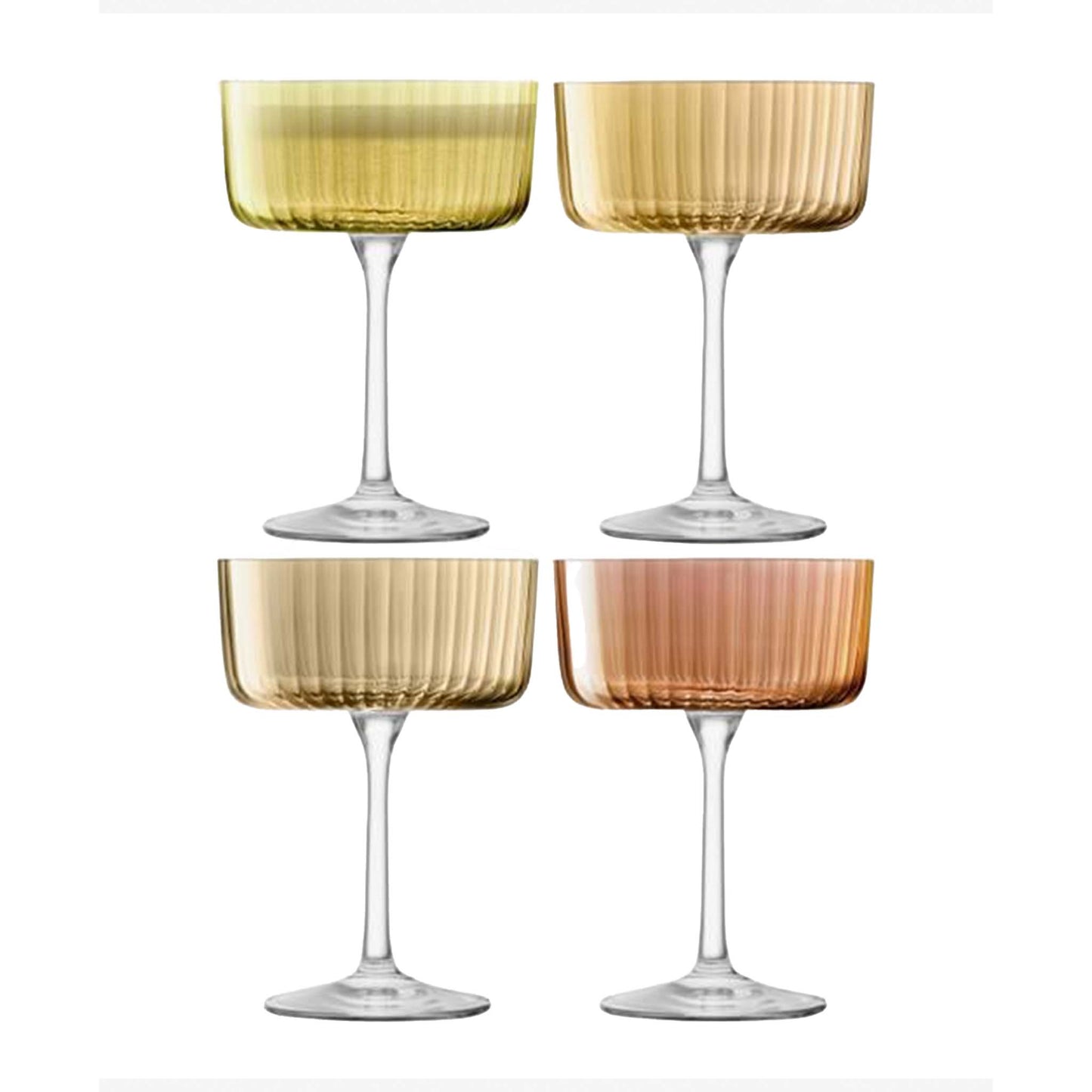 LSA GEMS CHAMPAGNE/COCKTAIL GLASS SET OF 4 - ASSORTED COLORS