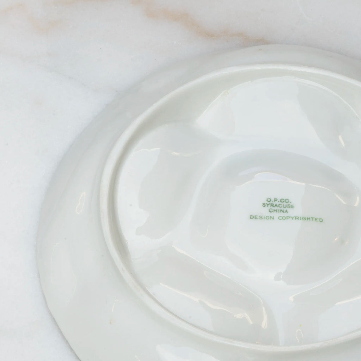 1930 Limoges oyster plate underside showing maker's hallmark