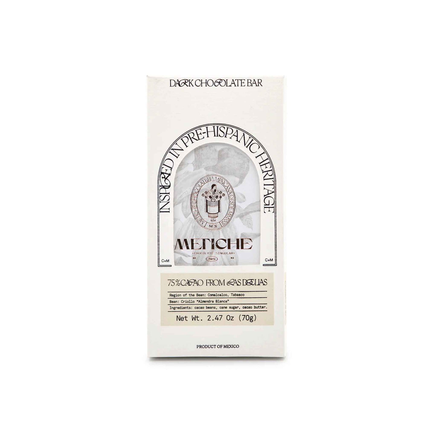 METICHE LAS DELIAS 75% DARK CHOCOLATE 70g