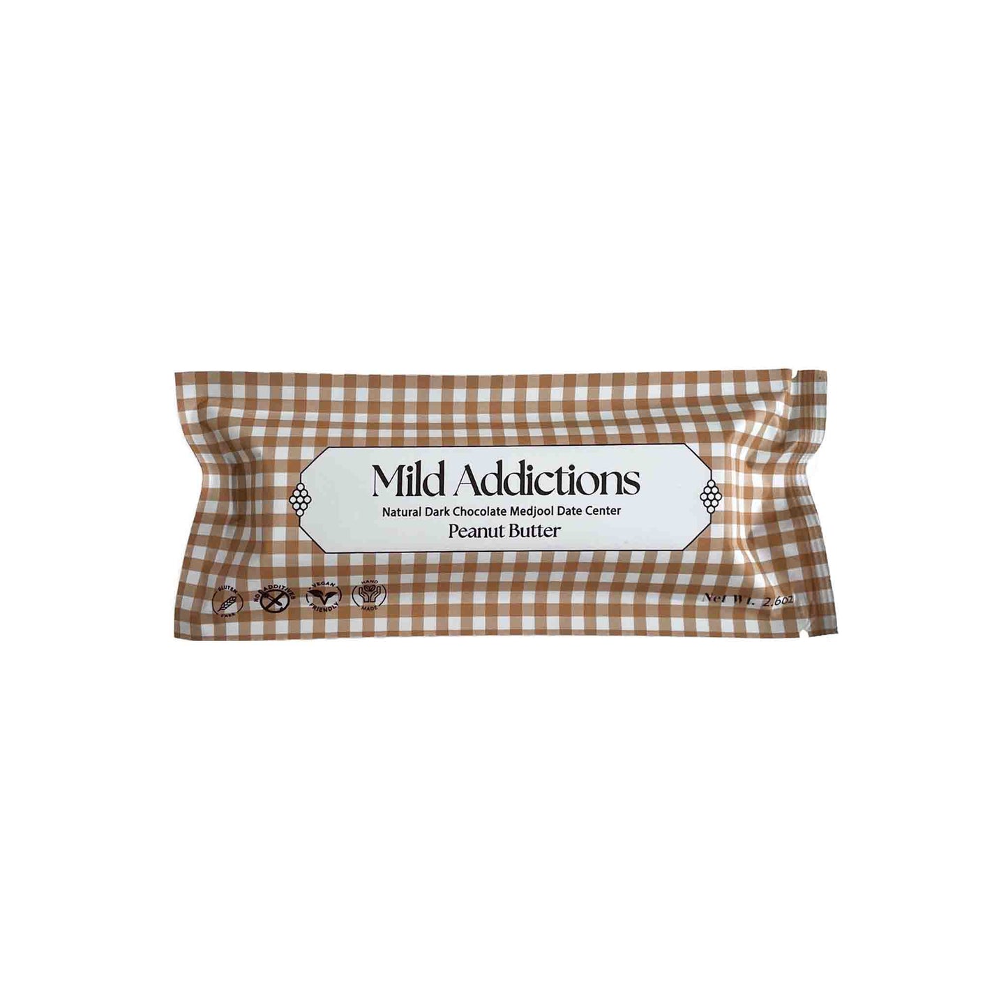MILD ADDICTIONS PEANUT BUTTER DARK CHOCOLATE WITH MEDJOOL DATE CENTER 2.6oz