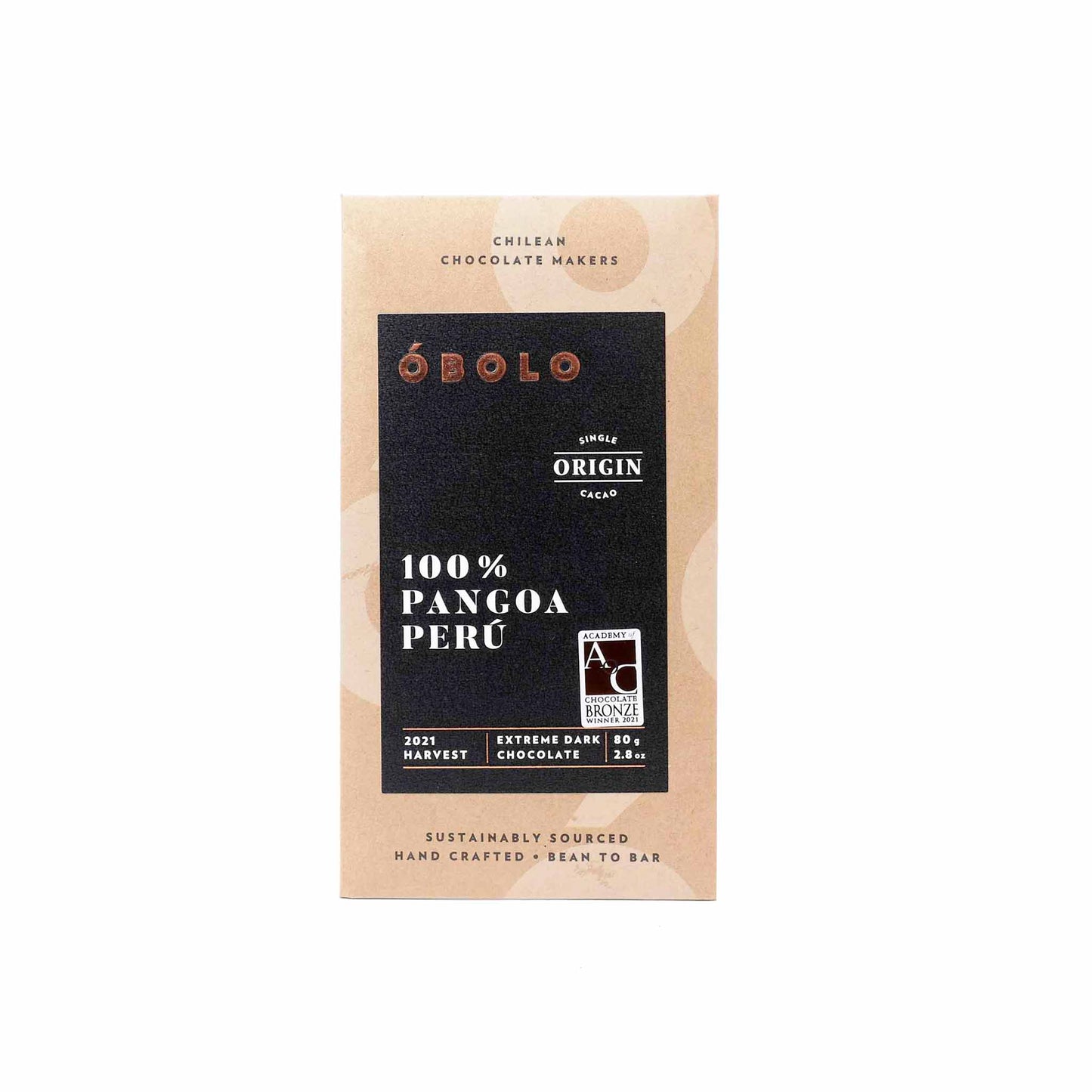 OBOLO PANGOA PERU 100% DARK CHOCOLATE 80g