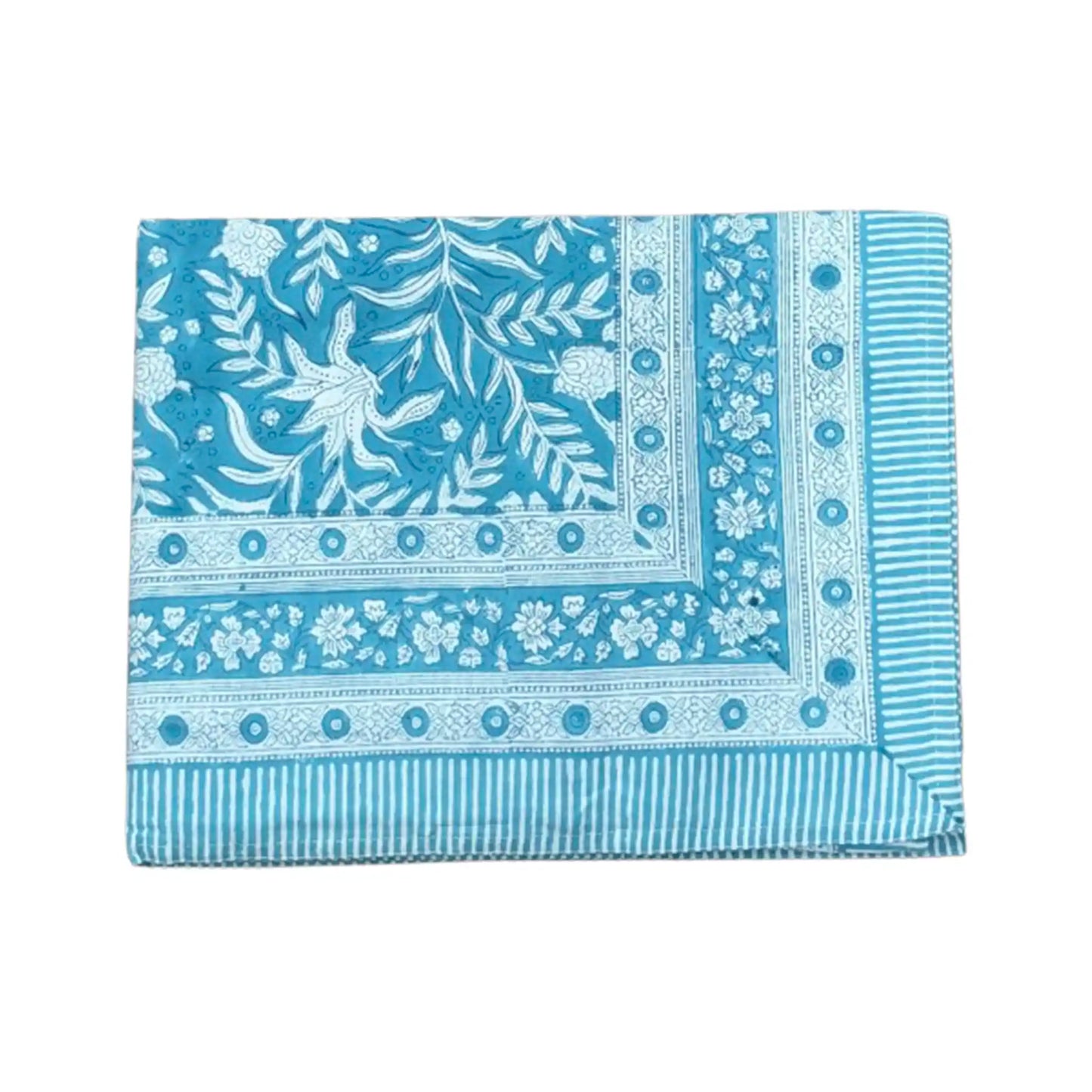 OPJET PARIS COTTON BIRD PRINT TABLECLOTH - BLUE (59" X 102")