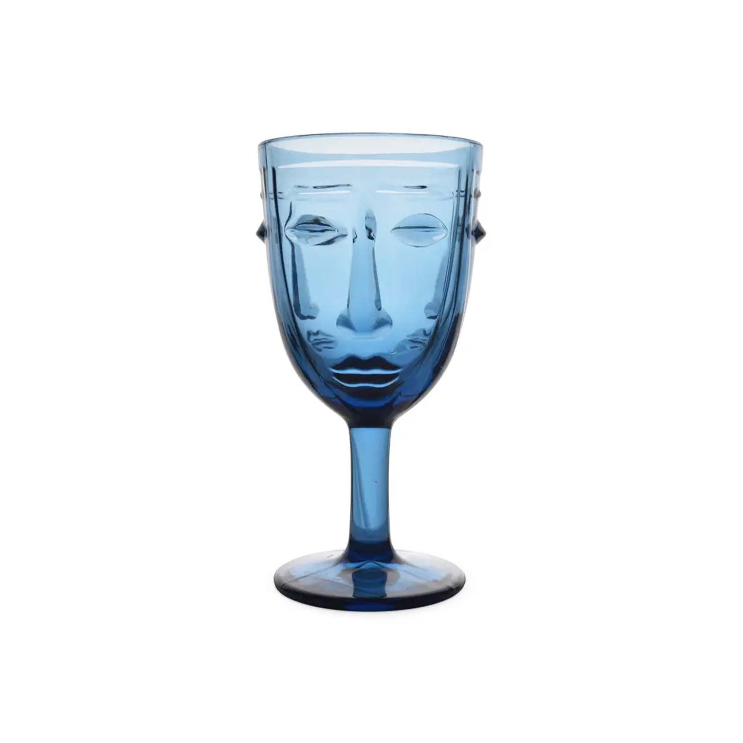 OPJET PARIS VISAGE GLASS GOBLET - BLUE