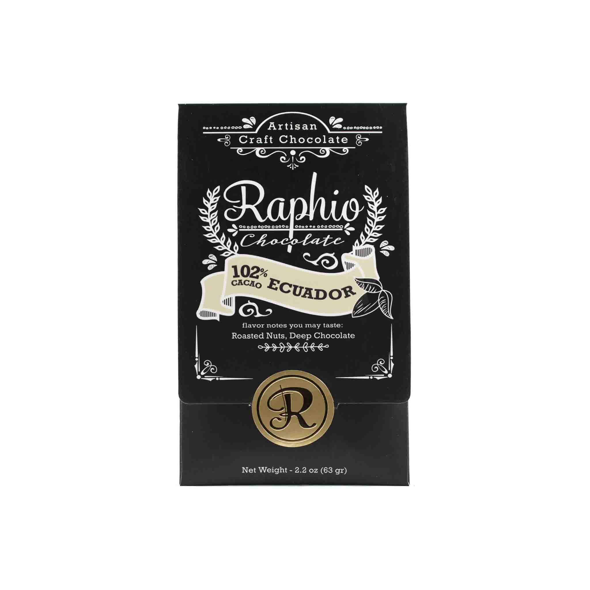RAPHIO CHOCOLATE ECUADOR 102% DARK CHOCOLATE 2.2oz – monsieur