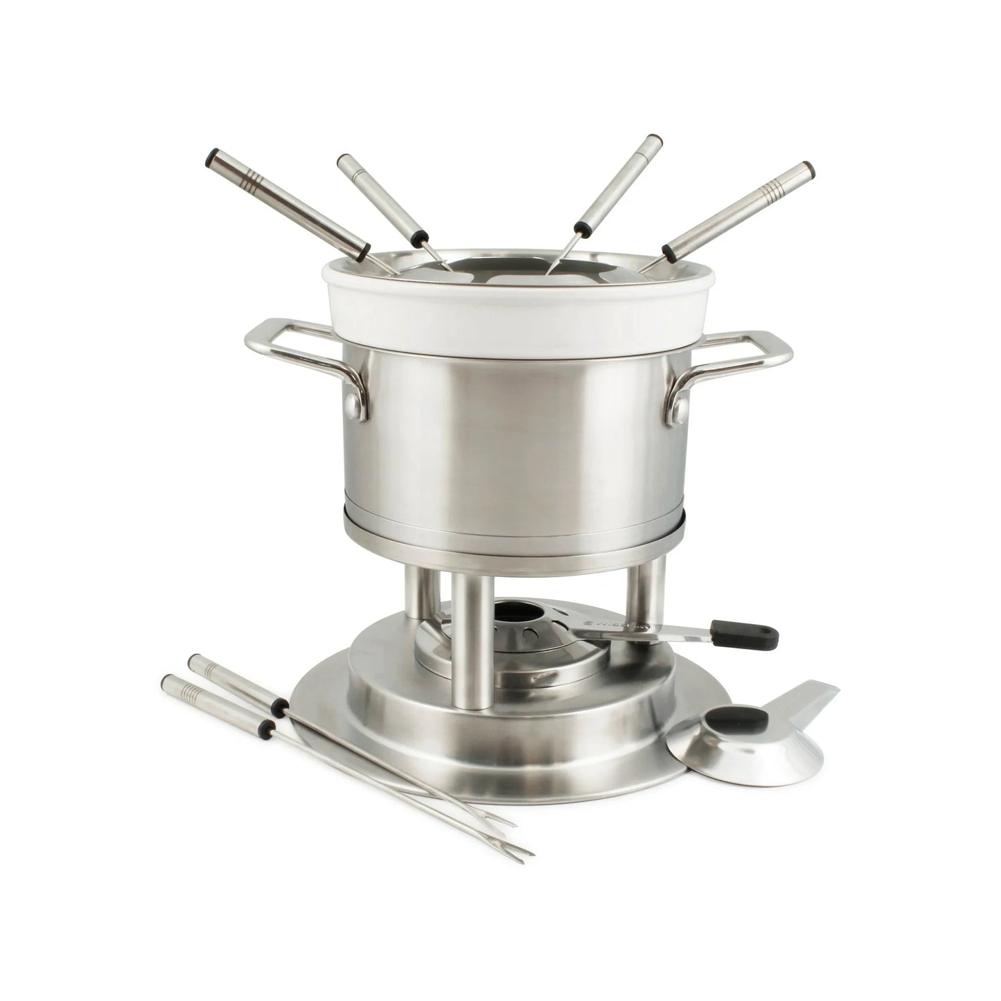 SWISSMAR BASEL 11 PIECE STAINLESS STEEL 3 IN 1 FONDUE SET