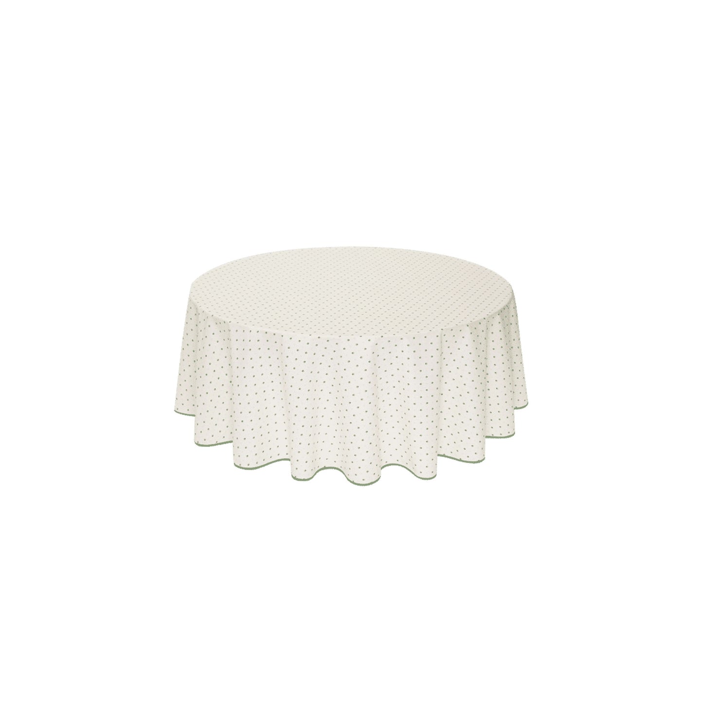 TISSUS TOSELLI CALISSON COTTON TABLECLOTH - GREEN (60")