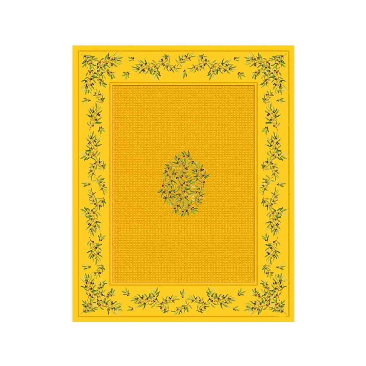 TISSUS TOSELLI NYONS ACRYLIC COATED COTTON TABLECLOTH - YELLOW (61"x98")