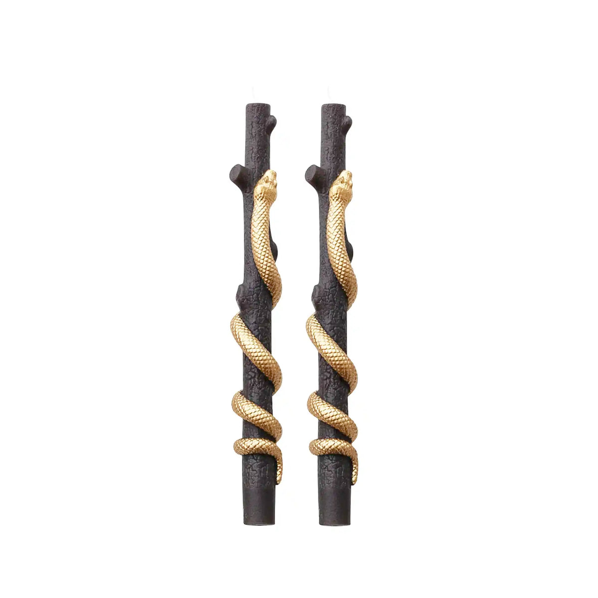 TWIG SHAPED TAPER CANDLE WITH SNAKE