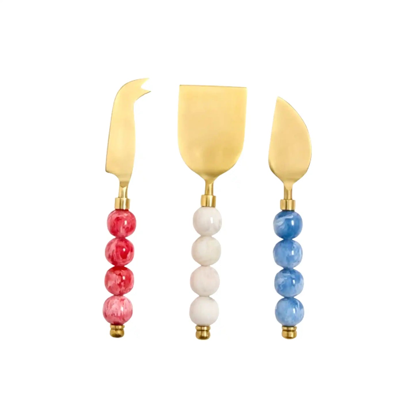 TWOS CHEESE KNIVES SET RED WHITE&BLUE