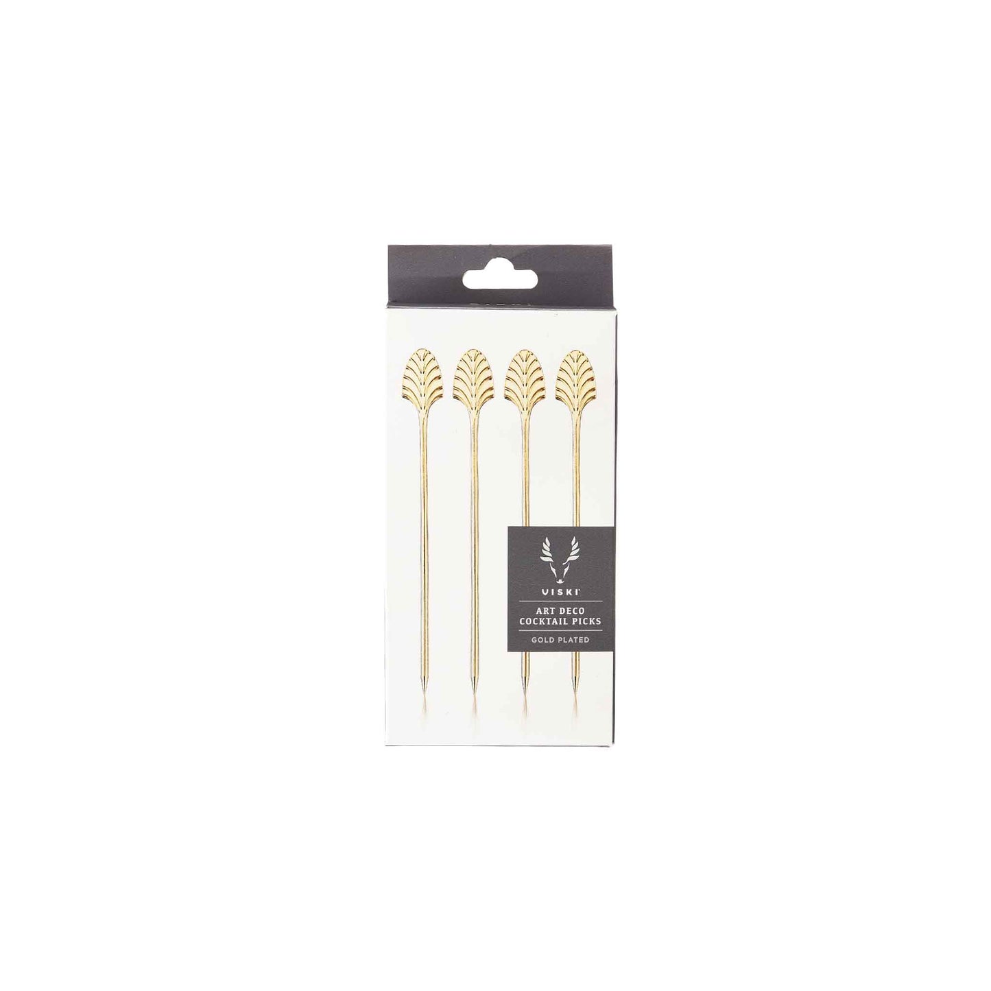 VISKI GOLD PLATED ART DECO COCKTAIL PICKS